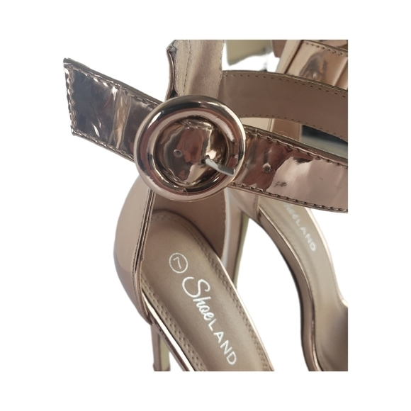 Shaeland Charming Ankle Strap Rounded Buckle Open Toe Stiletto. Rose Gold Sz 7 - Picture 7 of 15